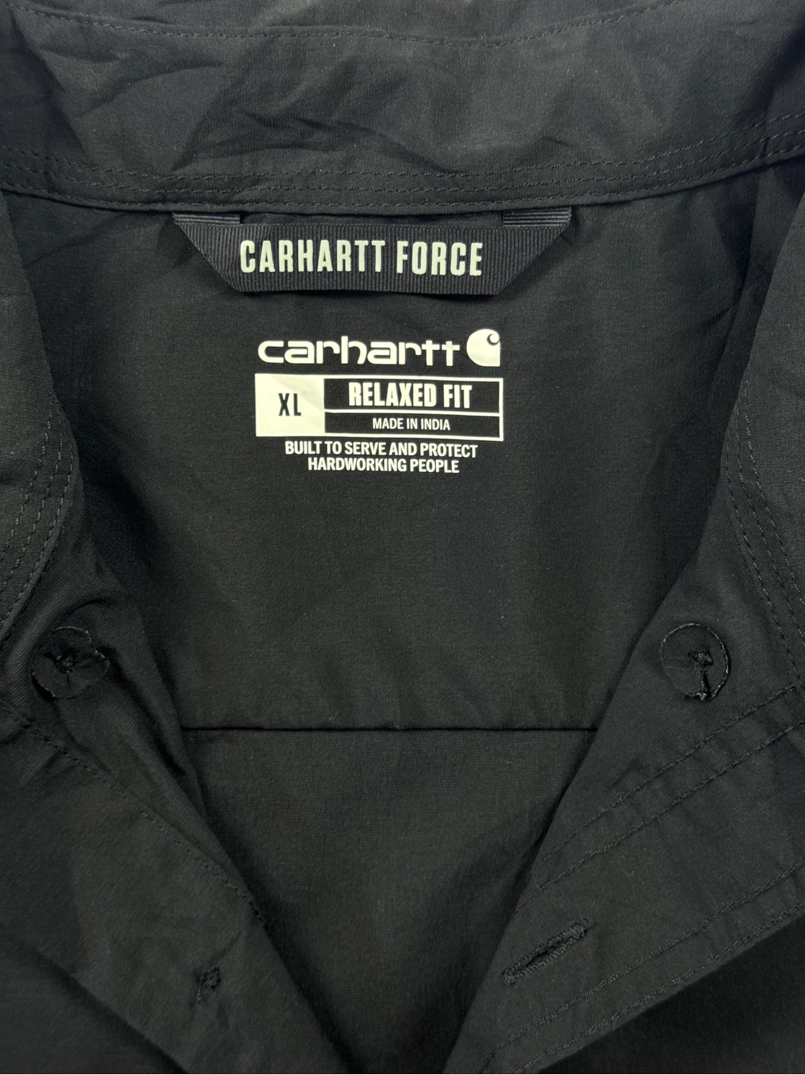 Carhartt Force Work Shirt XL Black Relaxed Fit Lightweight Utility Workwear – photo 5